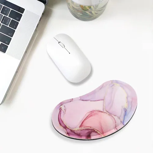 Miniatura 2 de MXCOIRTP Reposamuñecas para mouse, almohadilla ergonómica de espuma viscoelástica para muñeca, almohadilla de soporte para muñeca con base Mármol