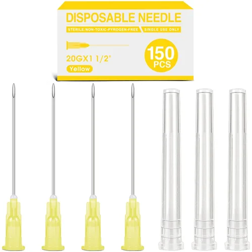 Miniatura 10 de TENKAIWICK Paquete de 150 agujas de calibre 29 de 1/2 pulgada, agujas estériles desechables para inyección Luer Lock, accesorios de laboratorio