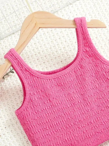 Miniatura 4 de SHENHE Conjunto de dos piezas para niña sin mangas con botones frontales y pantalones cortos