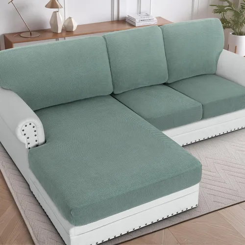 Miniatura 48 de H.VERSAILTEX Fundas para sofá seccional, 4 piezas, fundas de cojín de asiento de sofá en forma de L, fundas de cojín separadas para chaise longue