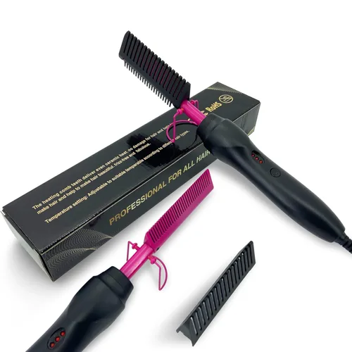 Miniatura 12 de Peine Eléctrico Caliente Alisador de Cabello Peine de Prensado con Calor Rizador Plancha Plana Cepillo Alisador de Cabello para Negro Natural, Peine