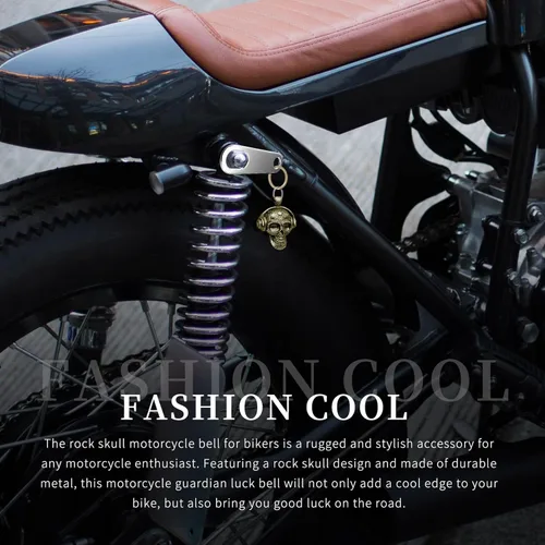 Miniatura 4 de Llavero de motocicleta Guardian Luck Bell Rock Skull Biker Gremlin Bell Car Llavero Accesorios con colgador de campana de motocicleta