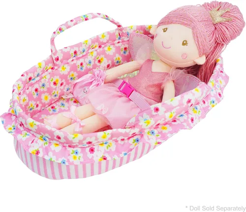 Miniatura 8 de June Garden Cozy Dream - Moisés portátil para muñecas de bebé, se adapta a muñecas americanas de hasta 18 pulgadas, almohada suave y hebilla