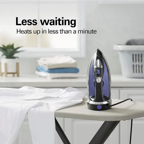 Miniatura 4 de Hamilton Beach Plancha de Vapor para Ropa y Vaporizador de Prendas con Suela de Acero Inoxidable Smooth Press, 1200 Vatios, Cable Retráctil de 8