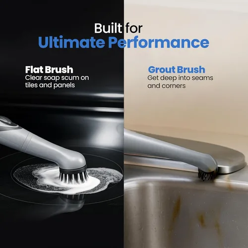 Miniatura 2 de BEEST GroutCare 10000 - Cepillo de limpieza eléctrico giratorio para baño con 2 cabezales reemplazables, IPX6 resistente al agua, cepillo