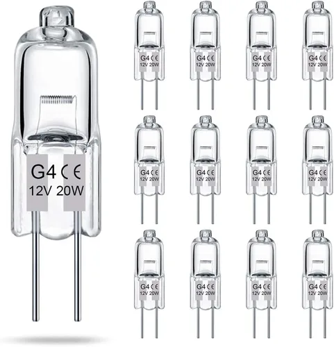 Miniatura 10 de TAIYALOO Bombilla G4, paquete de 12 bombillas halógenas de 2 pines de 12 V 10 W, T3 JC tipo G4 de repuesto para luz de disco debajo del gabinete