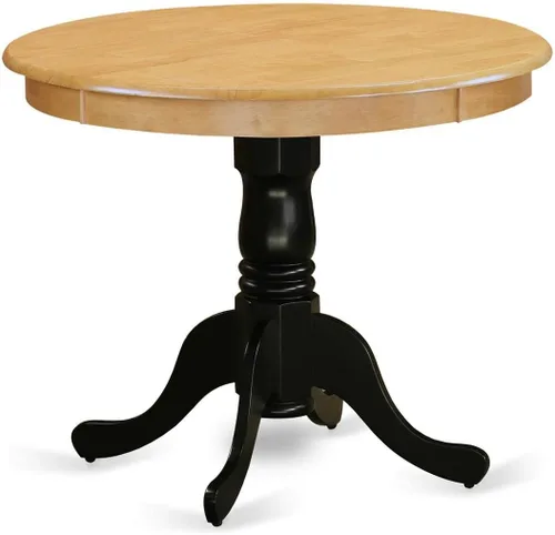 Miniatura 15 de East West Furniture ANT-ABK-TP Mesa de Comedor Antigua - una Mesa Redonda de Cocina con Superficie/Tablero y Base de Pedestal, 36x36 Pulgadas, Negro