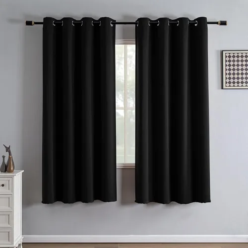 Miniatura 90 de IGEMAEVE Cortinas 100% opacas de 108 pulgadas de largo para dormitorio, juego de 2 paneles de cortinas opacas con bolsillo para barra y pestaña