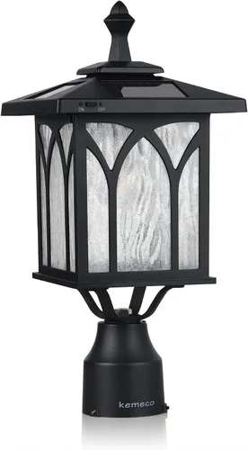 Miniatura 7 de ST4328Q-W - Lámpara solar de poste exterior de aluminio fundido blanco con montaje de pire de 3 pulgadas para poste, pilar, patio, jardín, paisaje