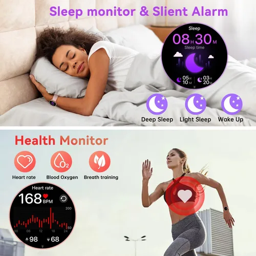 Miniatura 3 de Reloj inteligente para mujer con rastreador de ejercicio: resistente al agua, para correr, relojes digitales para hombre, responder llamadas, reloj