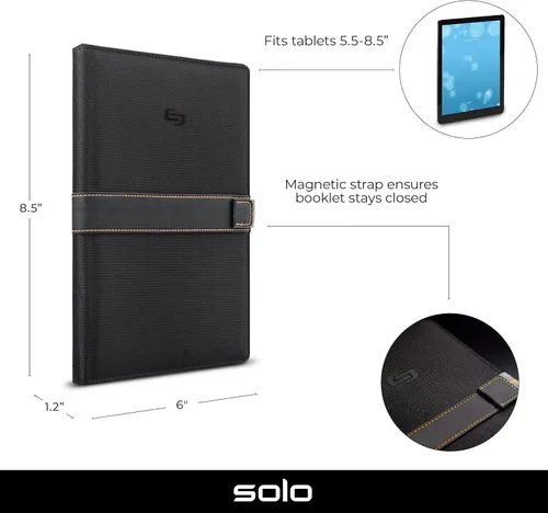 Miniatura 2 de Solo New York Metro Universal Fit Tablet/eReader Folleto, 5.5" a 8.5", Negro/Naranja, Negro -, Funda universal para tablet Metro