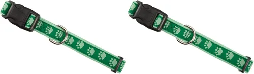 Miniatura 5 de Guardian Gear - Collar de perro de nailon con estampado de patas, se adapta a cuellos de 6 a 10 pulgadas, color negro