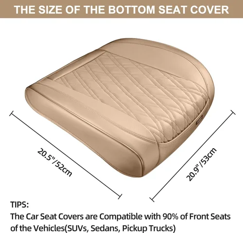 Miniatura 5 de TIEHESYT 1 funda de piel napa para automóvil, funda de asiento delantero inferior para automóvil, cojín de asiento sin respaldo, antideslizante