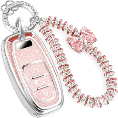 Miniatura 32 de Funda para llavero Buick con llavero de pulsera de circonita de moda, diseño de diamantes encantadores funda suave para Avenir Envision Encore Chevy