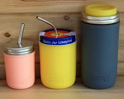 Miniatura 6 de Mason Jar Lifestyle - Fundas de silicona de 24 onzas para proteger frascos de bolas de Mason Jar Lifestyle (escarcha, paquete de 2)