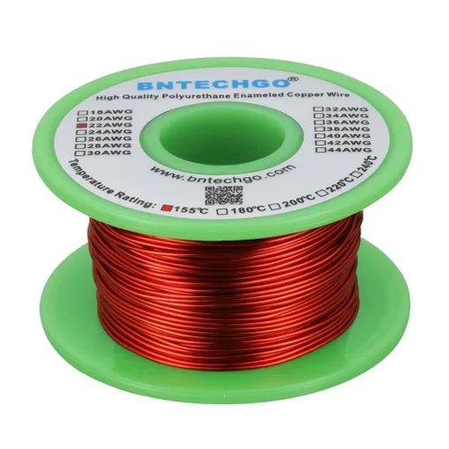 Miniatura 22 de BNTECHGO - Alambre magnético de 26 AWG, cable de cobre esmaltado para bobinado, 4 onzas, 0.0157 pulgadas de diámetro, 1 bobina de color rojo, Rojo 4