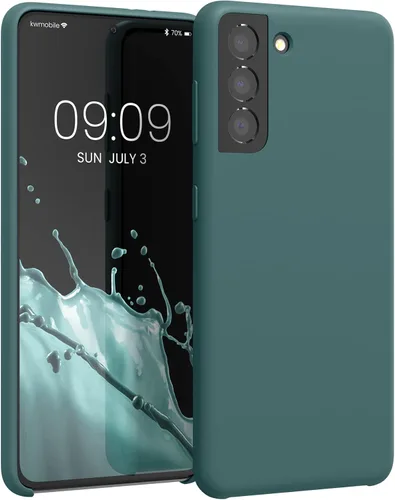 Miniatura 200 de kwmobile Funda compatible con Samsung Galaxy S22 - Funda de silicona TPU con acabado suave - Blue Reef