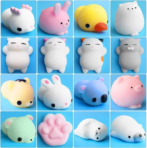 Miniatura 8 de Outee 10 piezas de juguetes Mochi lindos, juguetes de gato Mochi para aliviar el estrés, juguetes para fiestas, juguetes para niños, juguetes