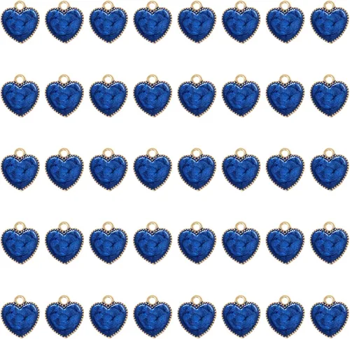Honbay 40 piezas de encantos de aleación de esmalte colgante encantos delicados lindos en forma de corazón de amor colgantes del día de San Valentín