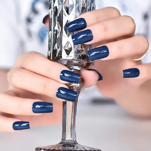 Miniatura 22 de Elevenail - Uñas postizas de longitud media, punta vino rojo, uñas postizas de cobertura total, uñas postizas cortas, uñas falsas, uñas falsas Rojo