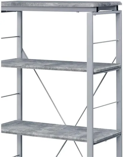Miniatura 8 de Acme Jurgen - Estantería rectangular de 5 niveles de madera, color gris y plateado