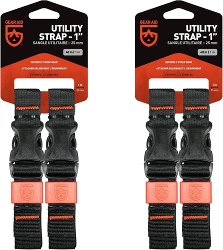 Miniatura 15 de GEAR AID Correas de uso general con hebilla de liberación lateral, asegura y comprime equipamiento de camping, ciclismo, caza, navegación, ancho