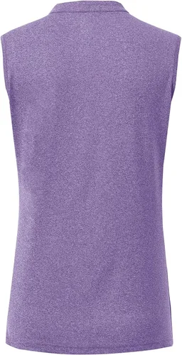 Miniatura 3 de BGOWATU Camiseta polo de golf para mujer, sin mangas, cuello en V, sin cuello, protección UV, secado rápido, ligera