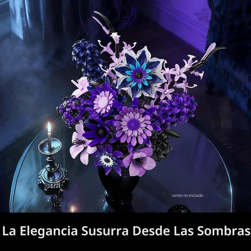 Miniatura 4 de Juego de construcción de ramos de flores de dalia para adultos, regalos para mujeres, novia, esposa, mamá, colección botánica gótica, floral Morado