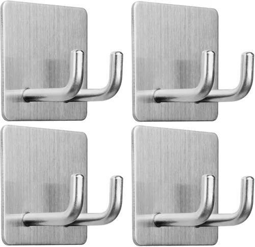 Miniatura 8 de Yikla Ganchos de ducha, ganchos adhesivos de pared para colgar llaves, sombreros, ganchos adhesivos de baño, ganchos negros para toallas, paquete