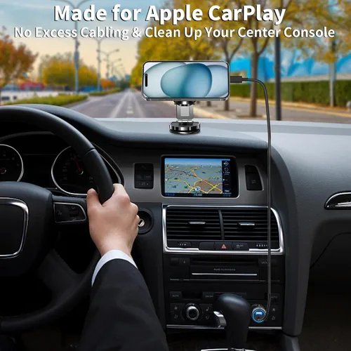 Miniatura 6 de 【Certificado MFi】Cargador rápido para iPhone de 4.8 A, cargador de coche USB dual Caiinei de 4.8 A, carga rápida, cable Lightning integrado de 6