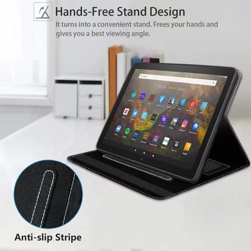 Miniatura 4 de Funda para tablet Amazon Kindle Fire HD 10 de 10.1" (9ª/7ª generación, versión 2019/2017) – Funda de piel sintética con función de encendido