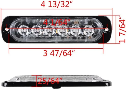 Miniatura 3 de CORP Set ámbar de 30 pulgadas 56 LED techo superior y 8 x 6 LED ultra delgado emergencia advertencia peligro advertencia barra de luz estroboscópica