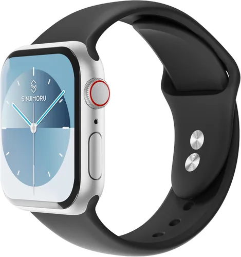 Sinjimoru Correa de silicona para Apple Watch, compatible con Apple Watch de 1.496 in, 1.575 in, 1.614 in, 1.654 in, 1.732 in, 1.772 in, 1.929 in,