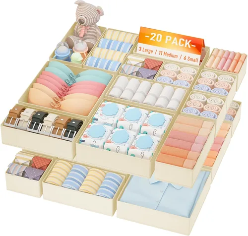 Miniatura 27 de DIMJ Organizador de cajones para ropa, paquete de 6 unidades, organizadores plegables para bebé, organizador de almacenamiento y cómoda
