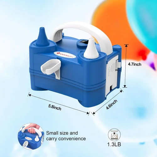 Miniatura 5 de IDAODAN Bomba eléctrica de globo de aire portátil de doble boquilla de 110 V 600 W, inflador eléctrico de globos para decoración de fiestas de niños