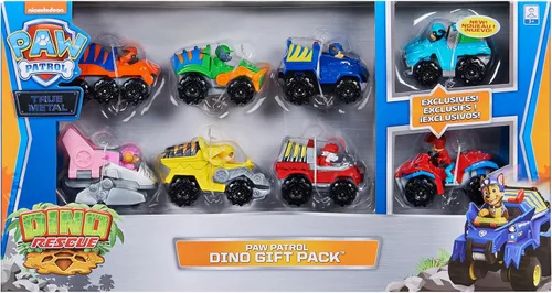 Miniatura 2 de Paw Patrol, True Metal Dino Rescue - Paquete de 8 vehículos coleccionables fundidos a presión, escala 1:55 Paquete de 8 regalos de rescate