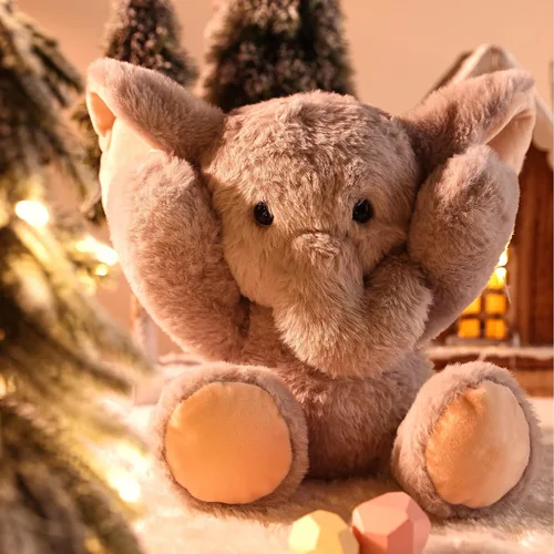Miniatura 8 de TCBunny Peluche de elefante bebé para dormir, 11 pulgadas, niños, Aichie (gris)
