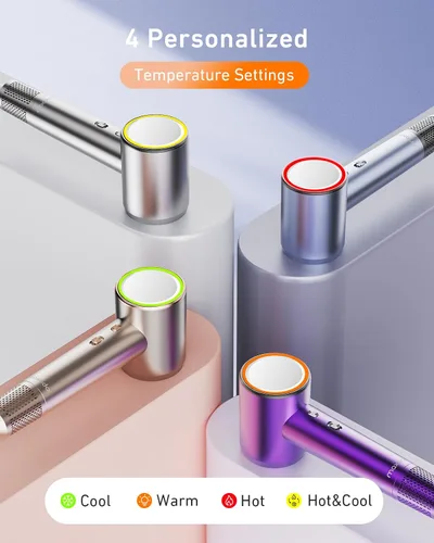 Miniatura 6 de Secador de pelo de alta velocidad con difusor, secador iónico de 110,000 RPM para secado rápido, secador de pelo portátil de bajo ruido con control