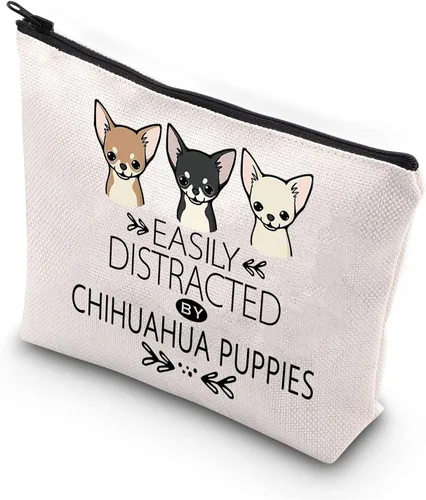 BDPWSS Regalo de Chihuahua para los amantes de Chihuahua, bolsa de maquillaje de Chihuahua, Chihuahua, perro, cachorro, regalo divertido, bolsa de