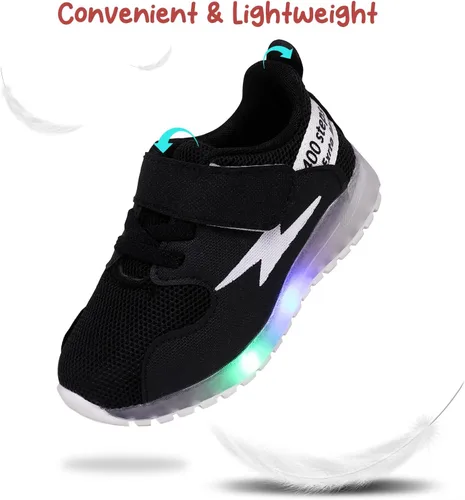 Miniatura 3 de PATPAT Zapatos para niños pequeños con luz LED, zapatos brillantes para niñas, zapatos iluminados para niñas y niños para Navidad y cumpleaños