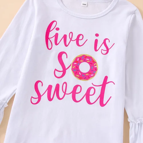Miniatura 44 de Conjunto de ropa de cumpleaños para bebé niña pequeña, camiseta de manga larga, pantalones de campana, diadema