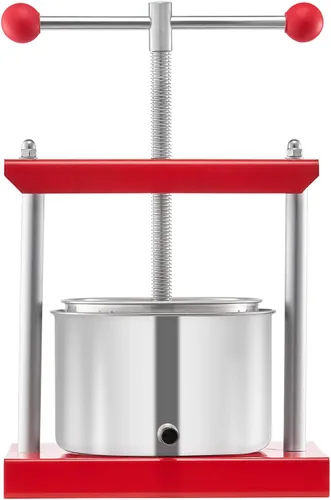 Miniatura 9 de VEVOR Prensa de vino de frutas de 0.8 galones/3L, 2 barriles de acero inoxidable, exprimidor manual, prensa para hacer sidra, manzana, uva, tintura