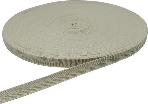 Miniatura 36 de Cinta de algodón en espiga, cinta de sarga para coser, cinta natural al bies para manualidades (beige, 1 pulgada)
