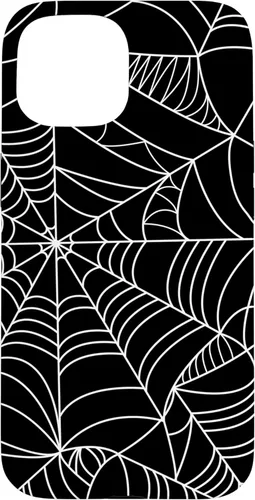 Miniatura 6 de iPhone 12 Mini Spider Web Halloween patrón espeluznante en caso negro