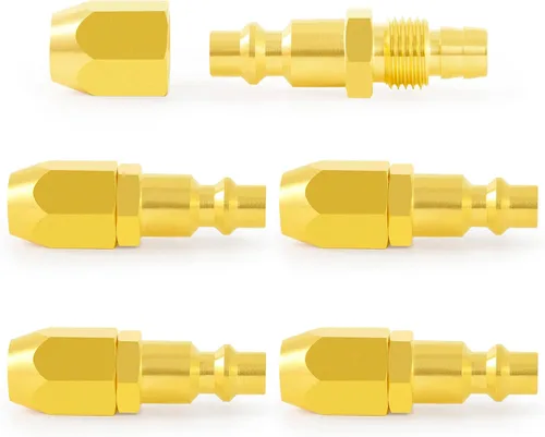 Miniatura 13 de ChillWaves Brass Pneumatics - Accesorio de repuesto reutilizable, empalmador de manguera reutilizable de 1/4 de pulgada (púa de 1/4 pulgadas)