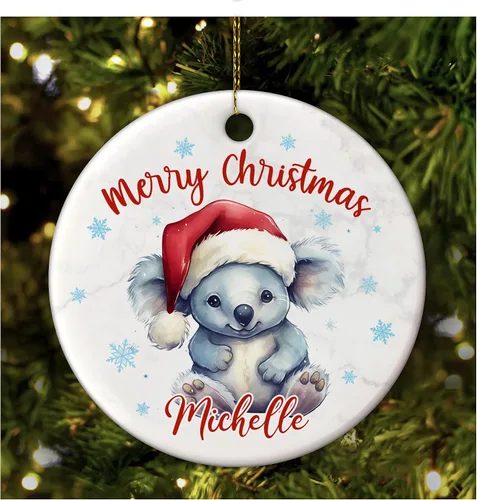Miniatura 11 de Hyturtle Adorno de Navidad personalizado para amantes de las llamas, adorno de cerámica con nombre personalizado de llama, regalos lindos
