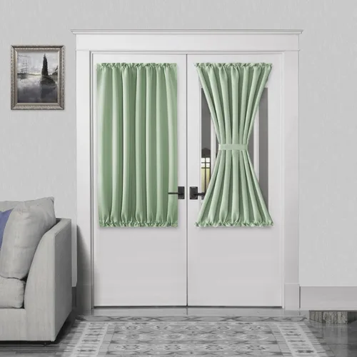 Miniatura 147 de DWCN Cortinas para puerta francesa: cortina térmica con bolsillo para barra para puertas con ventana de vidrio, puertas de cocina y patio