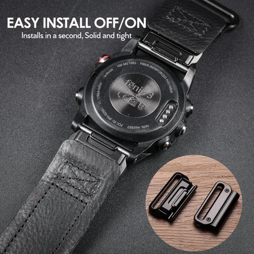 Miniatura 5 de Compatible con la Correa de Reloj Garmin, Correa Deportiva de Nylon Super Resistente con Diseño de Bucle Tejido, Banda de Reemplazo Dura