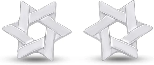 Miniatura 2 de Pendientes mesiánicos con forma de estrella de David en oro sobre plata de ley por Jewel Zone US