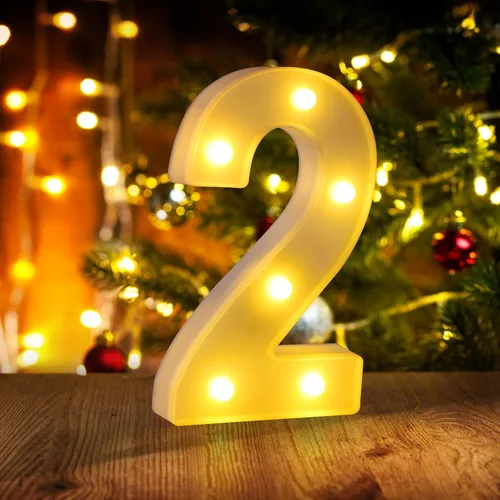 Miniatura 18 de Símbolo Ampersand LED Grande &, Letras de Marquesina Cartel 26 Letras del Alfabeto y 10 Números Luminosos para Decoración de Fiestas, Números
